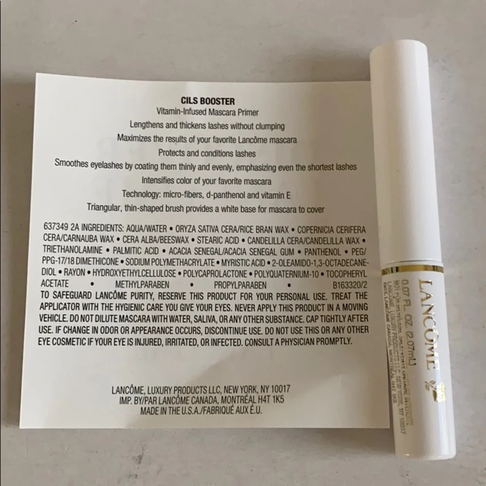 LANCOME Cils Booster Primer Mascara White Purse Size 0.07oz NIP Sealed